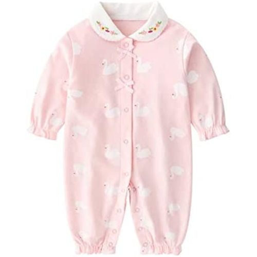 Baby One Piece Romper Soft Cotton Sleepwear Footed Jumpsuit for 0-12 Month Infant