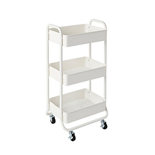 Squared Away™ 3-Tier Rolling Utility Storage Cart in Bright White
