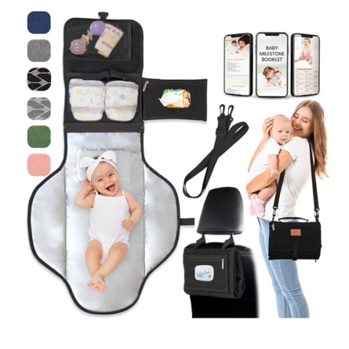 Portable Changing Pad for Newborns, Travel Diaper Changing Pad - Waterproof, Foldable & Detachable Diaper Changing Station for Baby Registry Search