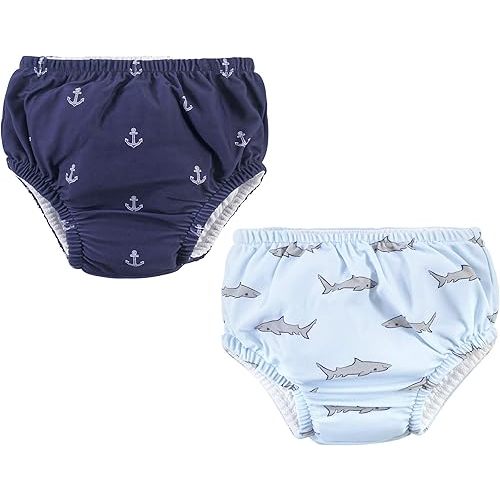 Hudson Baby Unisex Baby Swim Diapers, Blue Gray Shark, 0-6 Months