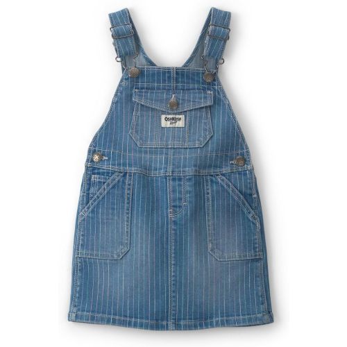 OSHKOSH B'GOSH Girl World's Best Overalls, Blue Rainbow Stripe Skirtall, 6M