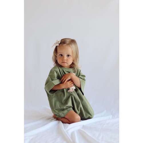 Cory Pocket Romper in Loden Green