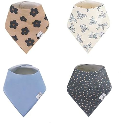 Copper Pearl Baby Bandana Drool Bibs for Drooling and Teething 4 Pack Gift Set Gemma in Tan