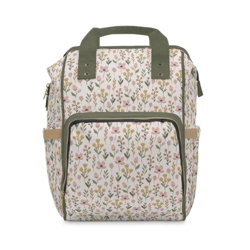 Wildflowers Diaper Backpack, Floral Multifunctional Backpack, Baby Shower Gift, Backpack Purse