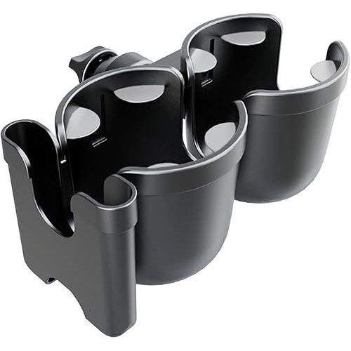 Raisbdsuiuy Porte-gobelet double rotatif pour poussette avec support de téléphone portable