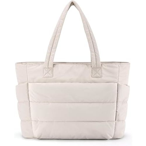BAGSMART Tote Bag for Women, Lightweight Puffy Tote Bag for Travel, Work, Beach, Gym, Shop