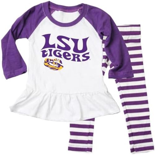 Wes and Willy NCAA Infant Girls Ruffle Raglan Set,