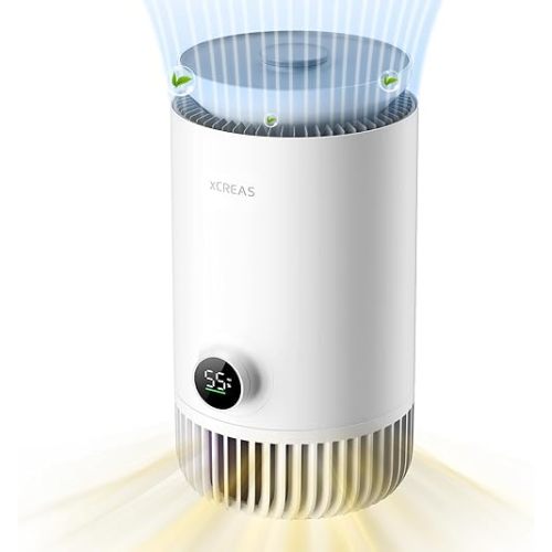 Humidifier and Air Purifier in One, 2 in 1 Evaporative Humidifier and HEPA Air Purifier Combo for Bedroom, 0.8 Gal Water Tank Top Fill, 23dB Quite Mist-Free