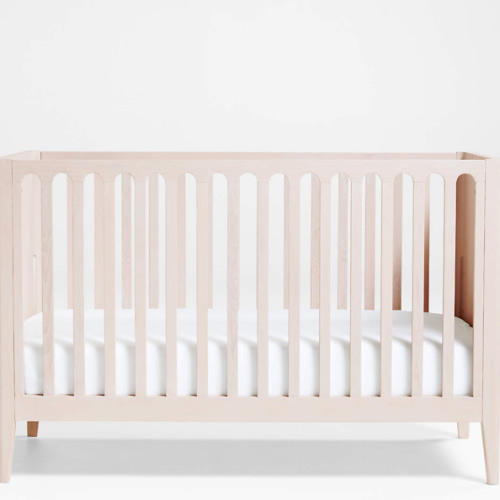 Archie Whitewashed Ash Wood Convertible Baby Crib