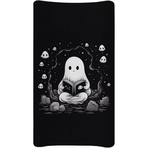 Gothic Spooky Changing Pad Cover,Baby Changing Pad Covers Boy or Girl Changing Pad Cover Halloween Ghost Changing Table Cover 32”X16” Diaper Changing Pad Cover Sheets