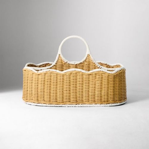 West Elm - Scallop Rattan Diaper Caddy