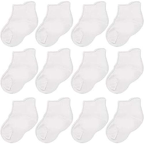 CozyWay Ankle Style Socks for Little Girls & Boys, Infants, Toddlers, Children - 12 Pairs