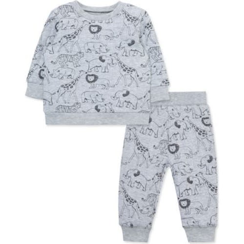 Safari Print Crewneck Sweatshirt & Joggers Set