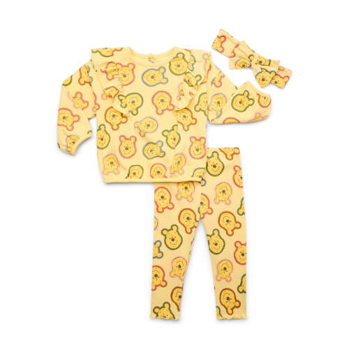 Character Baby Girls Long Sleeve Top, Headband & Leggings Set, 3-Piece, Sizes 0/3 Months-24 Months