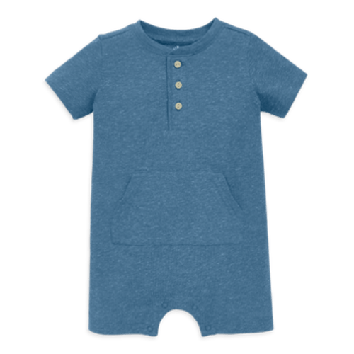 Baby Heathered Henley Shortie, 3-6M