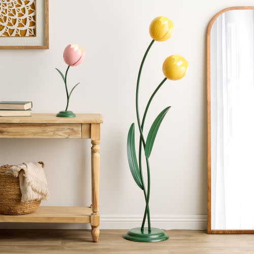 Yellow Metal Tulip Figural 2 Light Floor Lamp - World Market