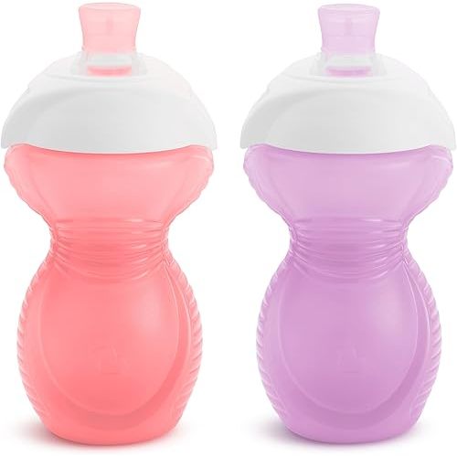 Munchkin® Click Lock™ Bite Proof Sippy Cup, 9 Ounce, 2 Pack, Pink/Purple