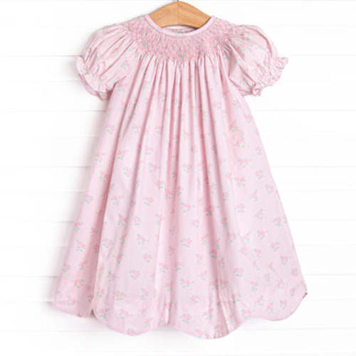Reagan's Roses Smocked Bishop Dress, Pink – Stitchy Fish