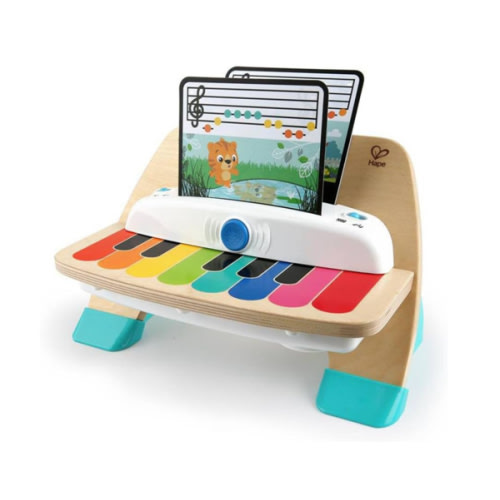 Baby Einstein and Hape Magic Touch Wooden Toy Piano, Montessori Musical Learning Toy for Babies and Toddlers 6mo+