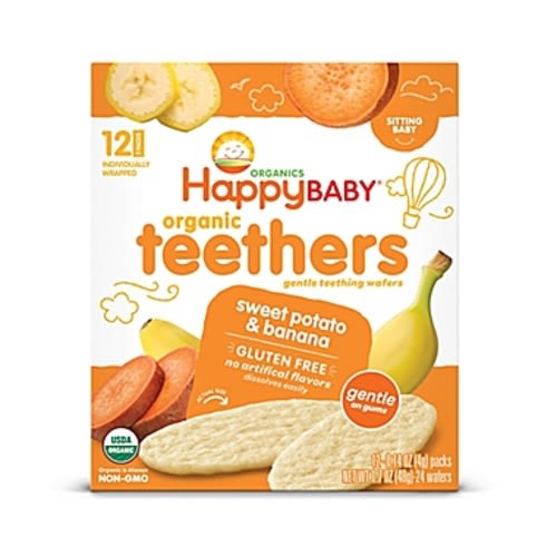 Happy Baby™ Gentle Teethers 12-Packs of 2 Banana & Sweet Potato Organic Teething Wafers