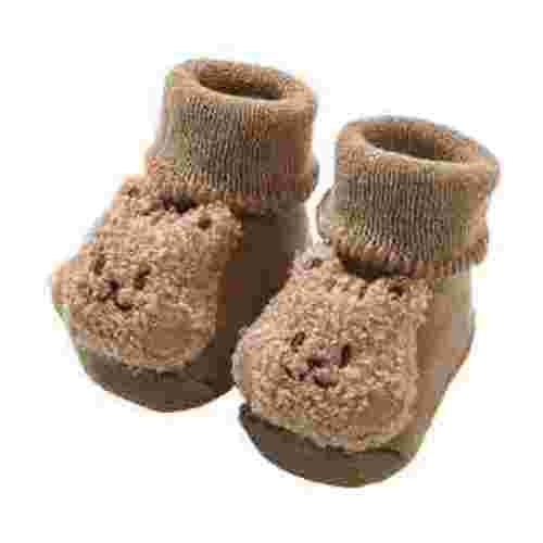 Yindaity Baby Cotton Booties Non-slip Floor Socks Toddler Boys Socks Breathable Kids Non-slip Cartoon Thicken Indoor Toddler Shoes (A,0-6 Months)