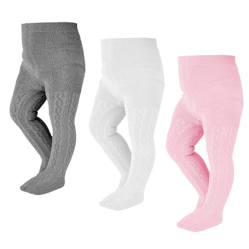 EPEIUS Baby Girl Tights Thick Cable Knit Leggings Stockings Cotton Pantyhose for Newborn Infant Toddler 3/4/5/6 Pack