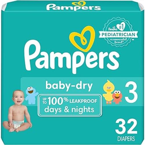 Pampers Baby Dry Diapers - Size 3, 32 Count, Absorbent Disposable Diapers
