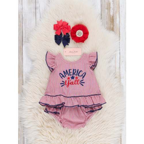 Red "America, Y'all" Bloomers Outfit