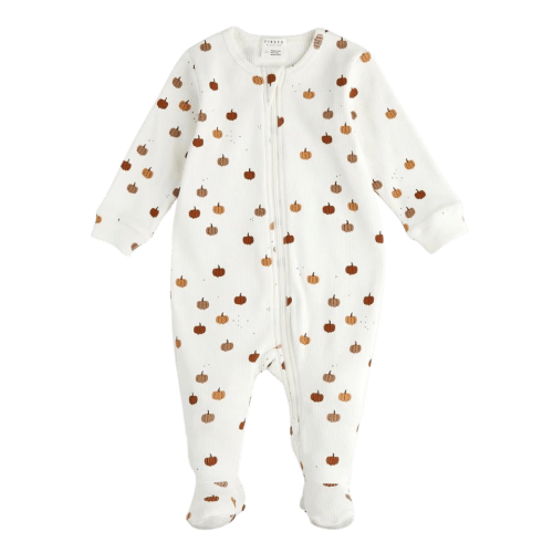 FIRSTS Pumpkin Print on Off-White Sleeper