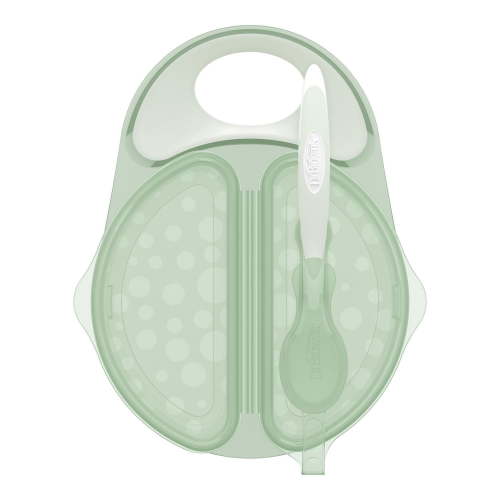 Dr. Brown’s™ Travel Fresh™ Divided Bowl and Soft-Tip Spoon Set with Travel Lid, BPA Free