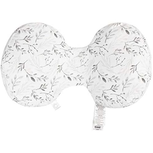 Boppy Side Sleeper Pregnancy Pillow with Removable Jersey Pillow Cover | Gray Falling Leaves | Compact, Stay-Put Design | Prenatal and Postnatal Positioning