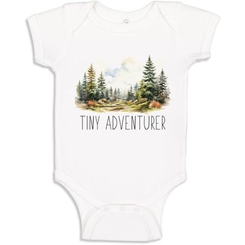 Tiny Adventurer Baby One Piece Bodysuit Or Toddler T-Shirt Hiking Baby Gift