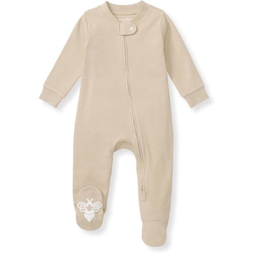 Burt's Bees Baby Boys' Sleep & Play PJs, 100% Organic Cotton One-Piece Zip Front Jumpsuit, Baby Boys Footie Pajamas & PJs