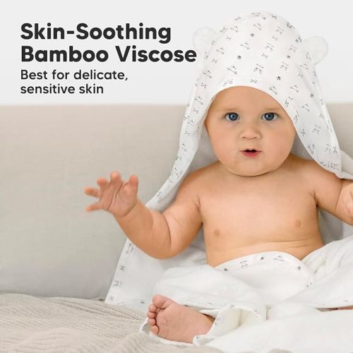 KeaBabies Baby Hooded Towel - Viscose from Bamboo Baby Towel Organic Bamboo Towel, Infant Towels, Large Hooded Towel, Baby Bath Towel with Hood for Girls, Babies, Newborn Boys, Toddler (KeaStory) - Keastory - Regular