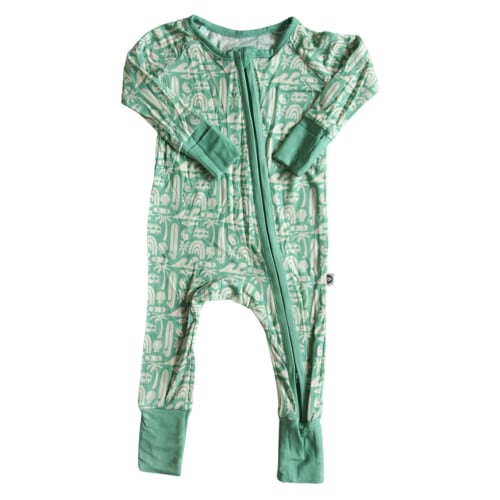 Green Bus Bamboo Zip Romper