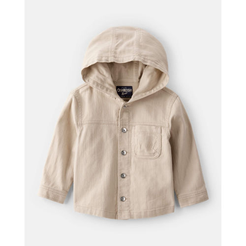 Toddler Boy Hooded Denim Jacket - Khaki - OshKosh | Carter's