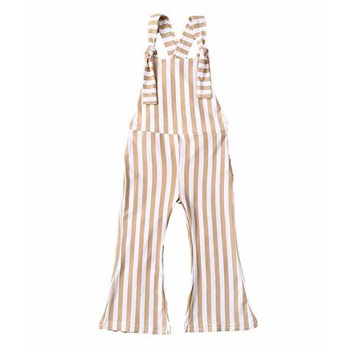 Toddler Kids Baby Girl Stripes Bell-Bottom Jumpsuit Romper Overalls Pants Outfits