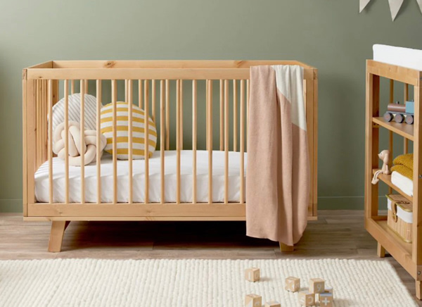 Aspen Classic Cot - Natural Birch - Nursery Furniture Mocka
