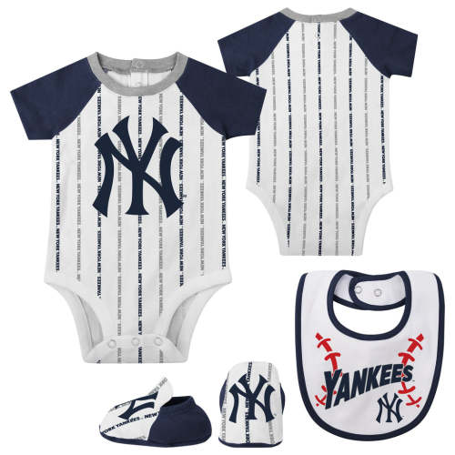MLB New York Yankees Bib, Bootie and Creeper Set 03 Months in Navy