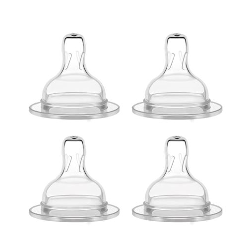 Maymom Silicone Nipple Slow Flow, 4pc; Compatible with Spectra/Motif Luna/Maymom Widemouth Bottles