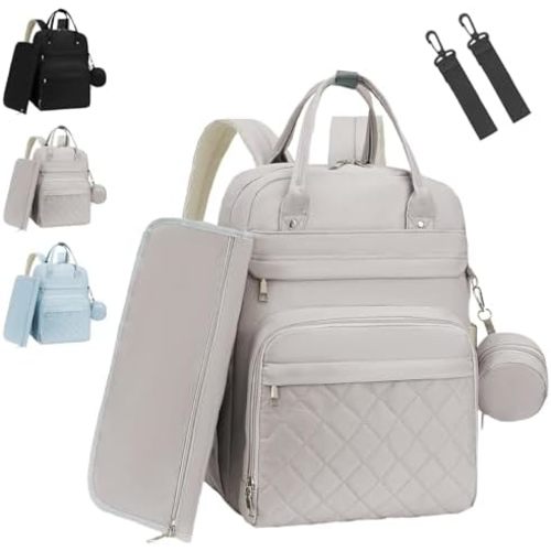 OKAERI. Maternal Diaper Backpack Maternity Multipurpose Baby Bag portable crib Waterproof Weight Resistant Convertible Safe Changing Pad Unisex travel essentials tote walks shopping USB Pacifier Case