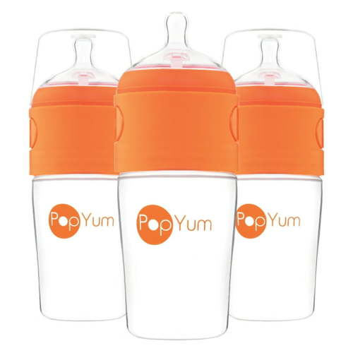 PopYum 9 oz Anti-Colic Formula Making/Mixing/Dispenser Baby Bottles, 3-Pack
