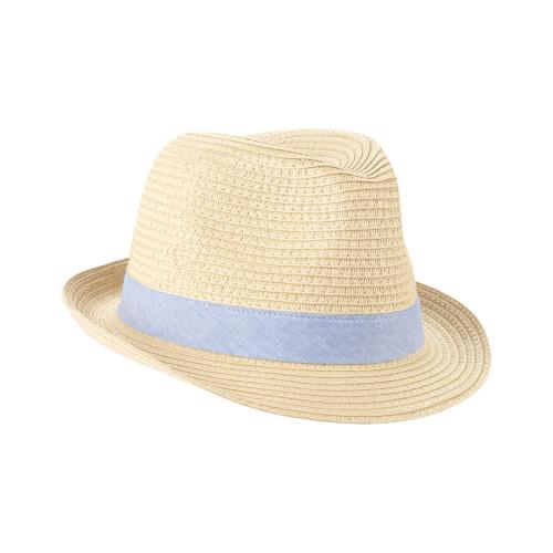 Baby Chambray Fedora - 0-9M - Style,Tan/Blue