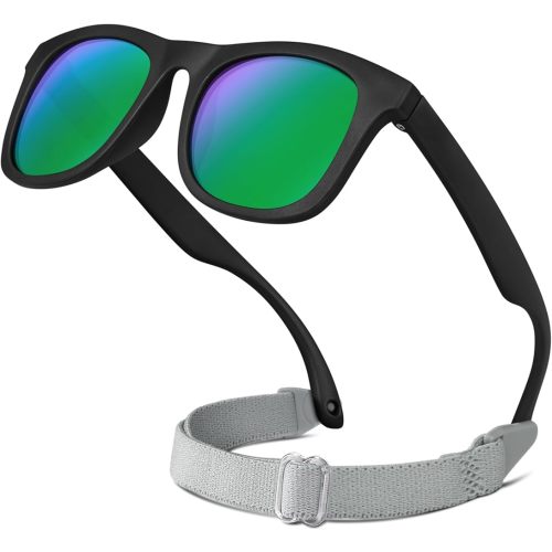RIVBOS Baby Sunglasses Boys&Girls with Strap UV400 Polarized Flexible for Toddler,Infant and Newborn(0-24month) RBK0231