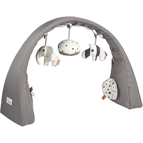 Done by Deer Deer Friends Grey Activity Gym - Adjustable, Free-Standing Baby Playtime Accessory with Stimulating Toys and Award-Winning Design