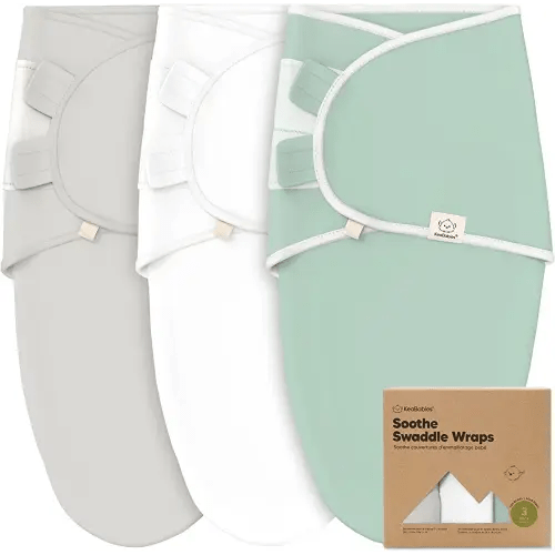 KeaBabies 3-Pack Organic Baby Swaddle Sleep Sacks - Newborn Swaddle Sack, Ergonomic Baby Swaddles 0-3 Months, Swaddles for Newborns, Baby Sleep Sack,Baby Swaddle Blanket Wrap,Baby Essentials (Sage)