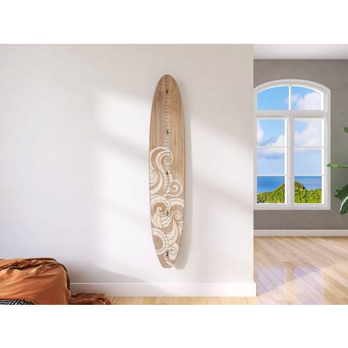 Seaside Series Surfboard Growth Chart White Wave | Wooden Height Chart | Ocean Themed Nursery | Longboard Height Chart | Surfboard Signs