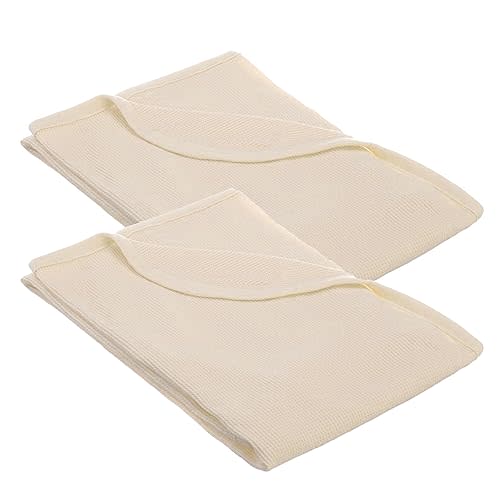 American Baby Company 100% Cotton Thermal Waffle Swaddle Blanket (30" x 40"), Soft, Breathable & Stretchy, Cream, 2 Pack, for Boys and Girls, Perfect for Swaddling, Gifting and Travel