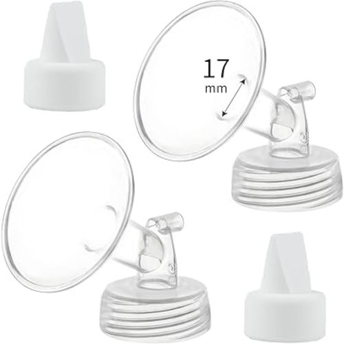17mm Flange and Duckbill Valve Compatible with Spectra S1 S2 9 Plus Breastpump Replacement to Spectra Pump Parts, Not Original, Replace Spectra Accessories.
