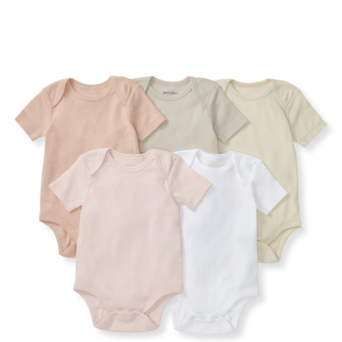 Solid Organic Cotton Short Sleeve Baby Bodysuits 5 Pack - Pink Sand – Burt's Bees Baby